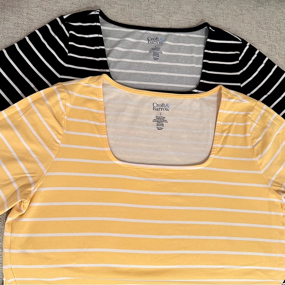 LOT OF 2- Croft & Barrow Striped Women’s Tees